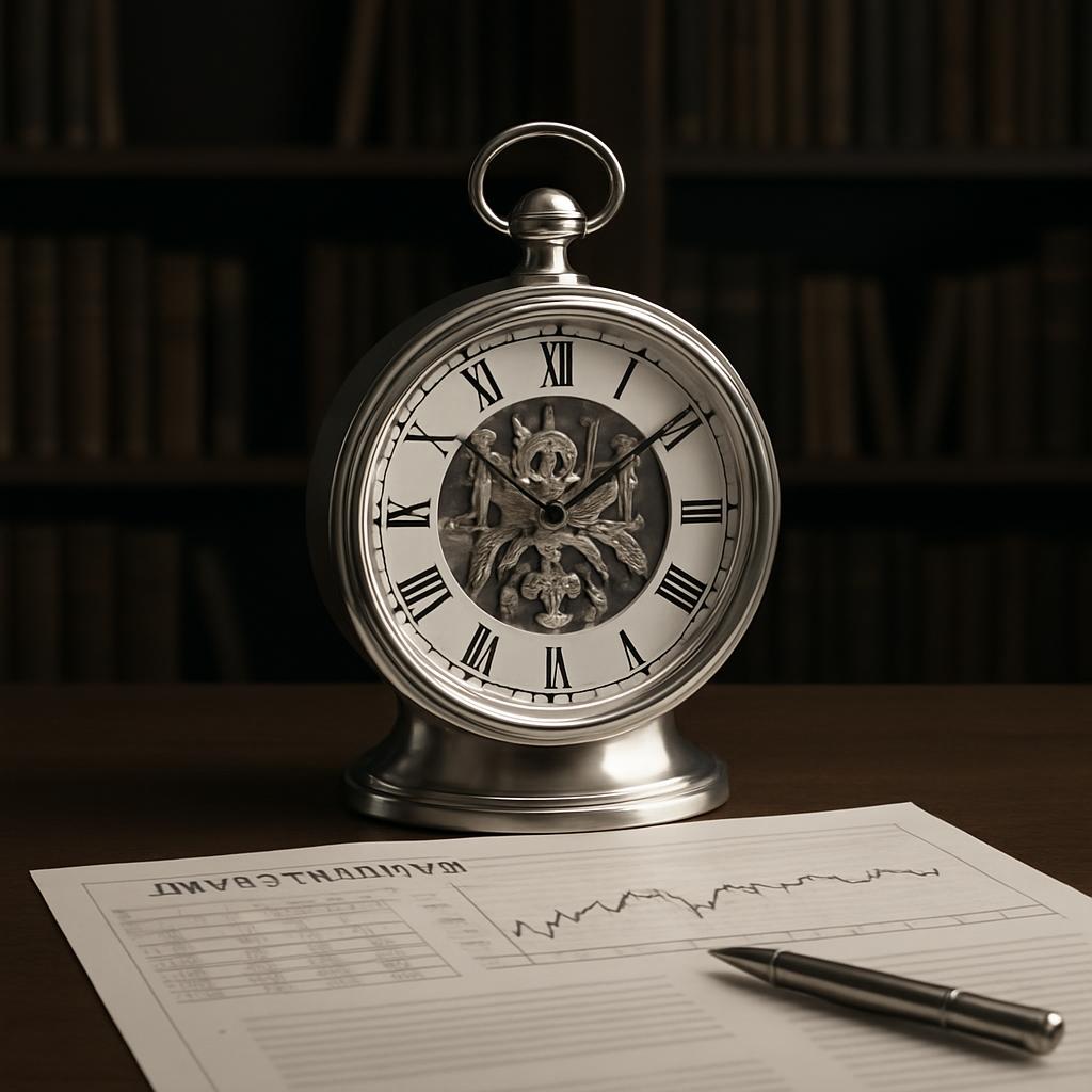 Das Bild zeigt eine quer hingeschlagene Bronzestatinütte, deren Figur im Korpus stark ausgekämmt erscheint. Sie ruht am R...